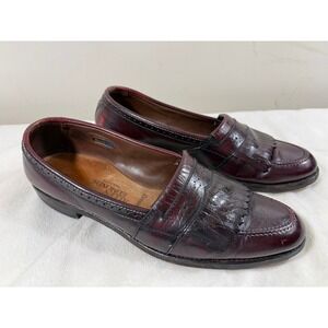 Vintage Allen Edmonds Devonshire Burgundy Kiltie Fringe Loafers 1779 Size 11.5